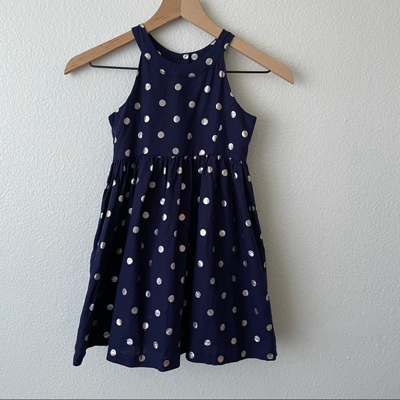 Gymboree Blue Polka Dot Dress Girls Size 7 - Picture 4 of 10